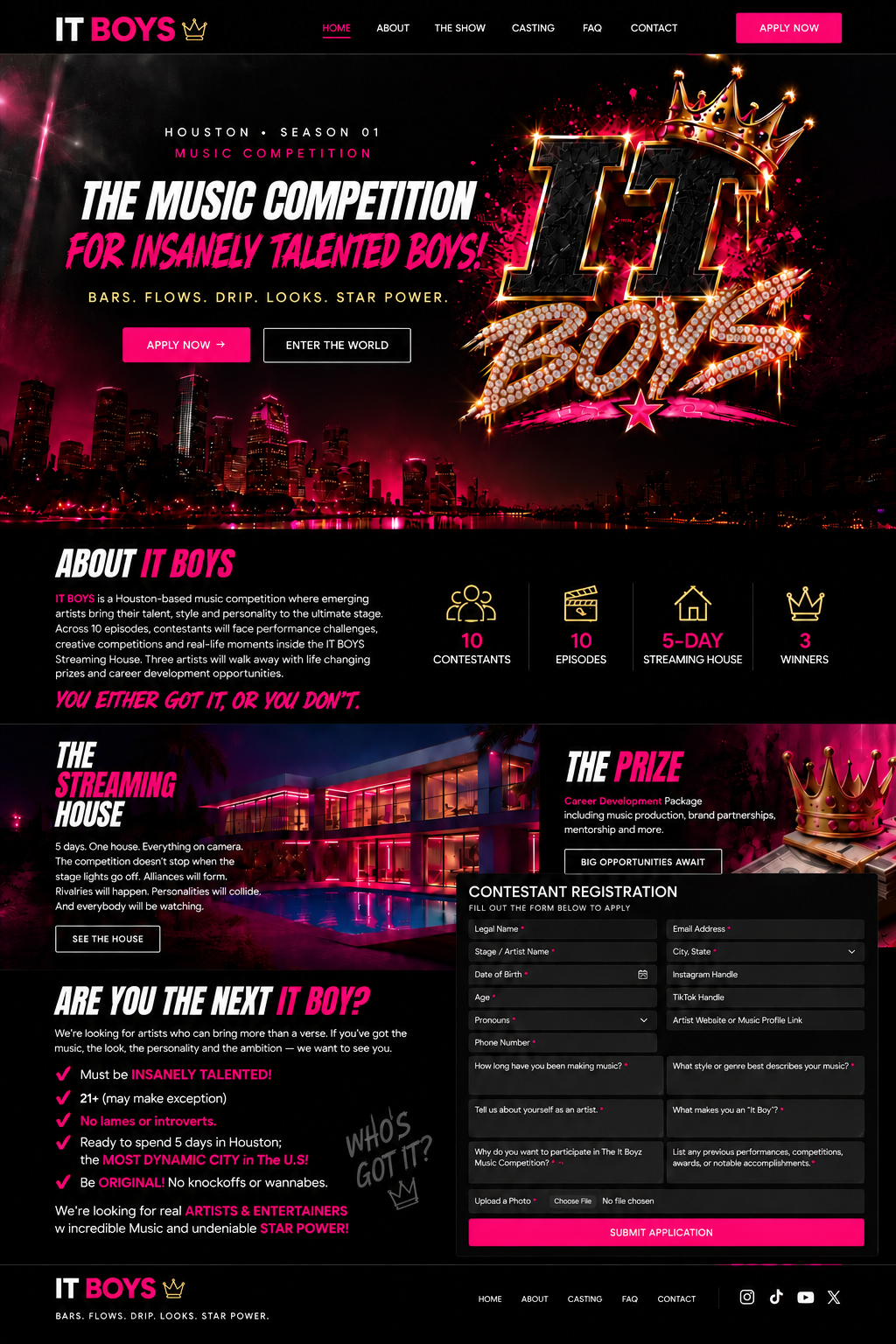 IT BOYS Houston Season 01 landing page